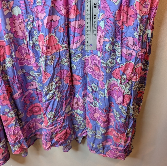 NWT 2XL Plus Size Edin Floral Pink Purple Blue Boho Flowy Maxi Dress - Picture 10 of 10